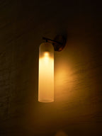 Væglampe, mundblæst kunstglas, GU10 LED, dæmpbar, dobbelmontering