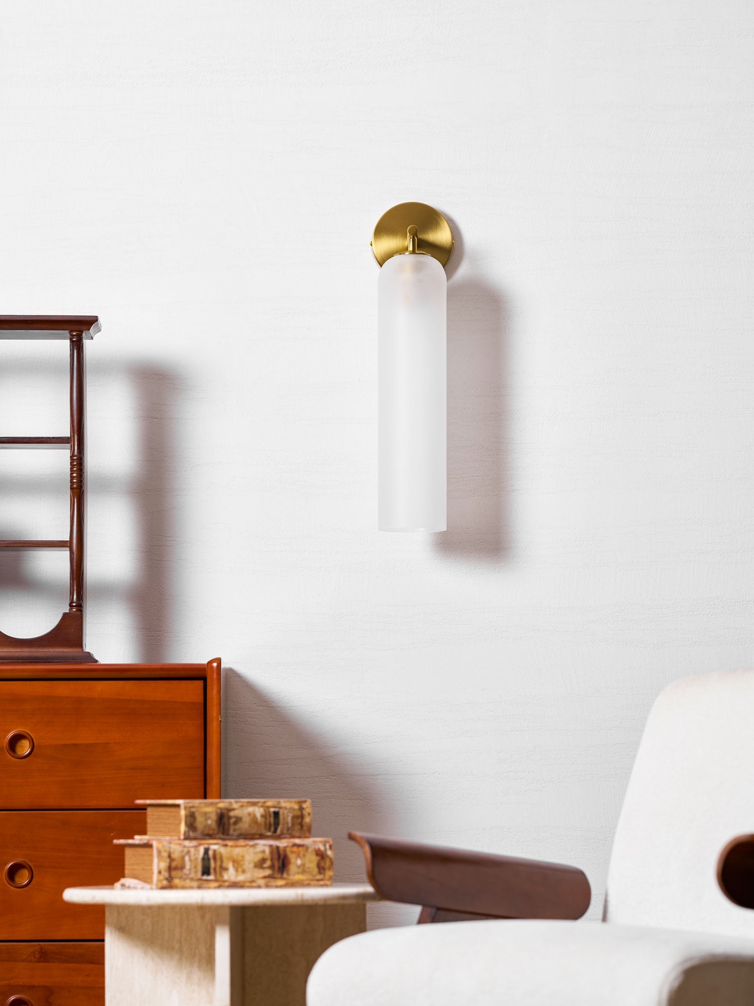 Væglampe, mundblæst kunstglas, GU10 LED, dæmpbar, dobbelmontering