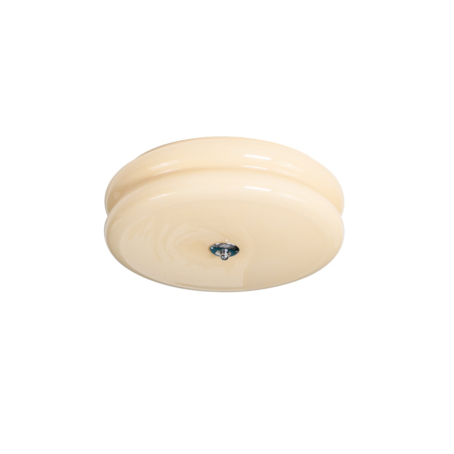 Ceiling Light, Art Deco Ribbed Glass, Integrated LED, 3000K, Flush Mount