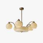 Lustre Art Déco, abat-jour en verre, or ou chrome, E26/E27