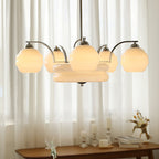 Lustre Art Déco, abat-jour en verre, or ou chrome, E26/E27