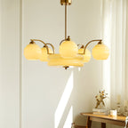 Lustre Art Déco, abat-jour en verre, or ou chrome, E26/E27