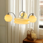 Lustre Art Déco, abat-jour en verre, or ou chrome, E26/E27