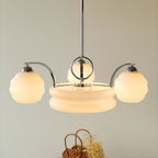 Lustre Art Déco, abat-jour en verre, or ou chrome, E26/E27