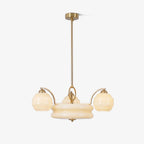 Lustre Art Déco, abat-jour en verre, or ou chrome, E26/E27