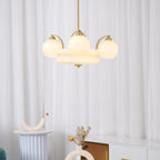 Lustre Art Déco, abat-jour en verre, or ou chrome, E26/E27