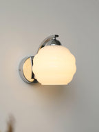 Væglampe, Art Deco glaslampe, guld eller krom, E26/E27