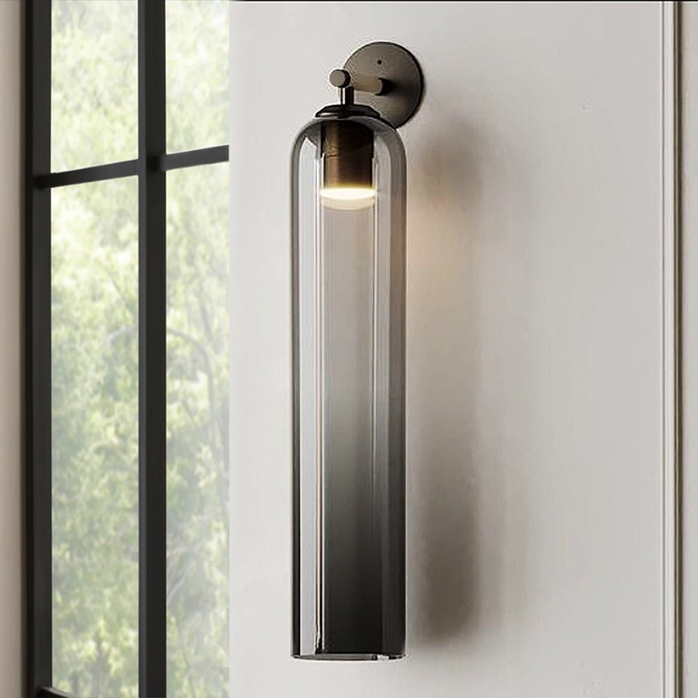 Væglampe, mundblæst kunstglas, GU10 LED, dæmpbar, dobbelmontering