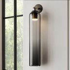 Cylindrical Wall Sconce, Aria Glass Shade in 3 Metal & 7 Glass Finishes
