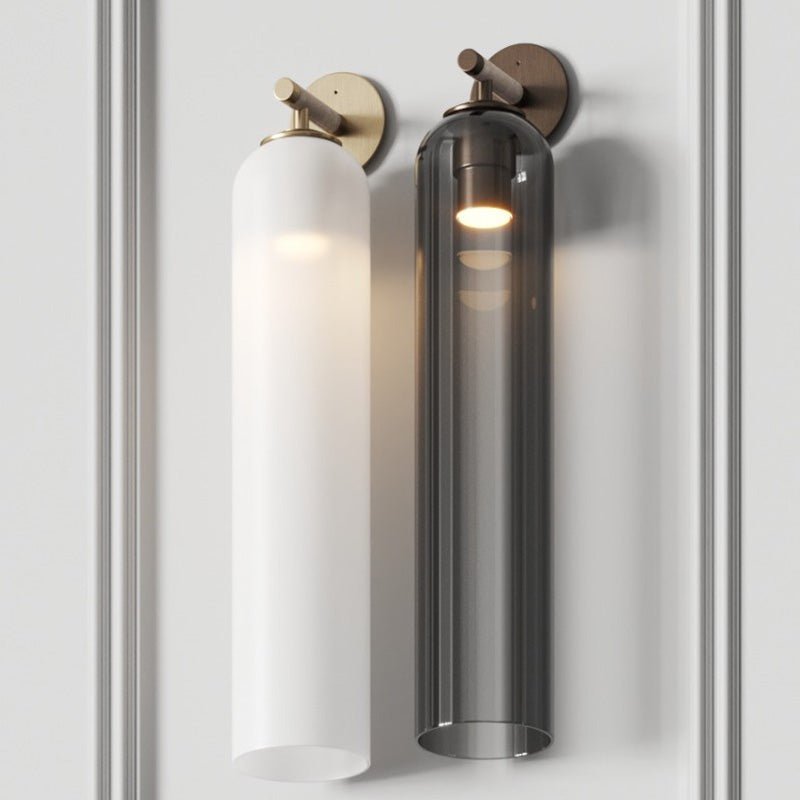 Væglampe, mundblæst kunstglas, GU10 LED, dæmpbar, dobbelmontering