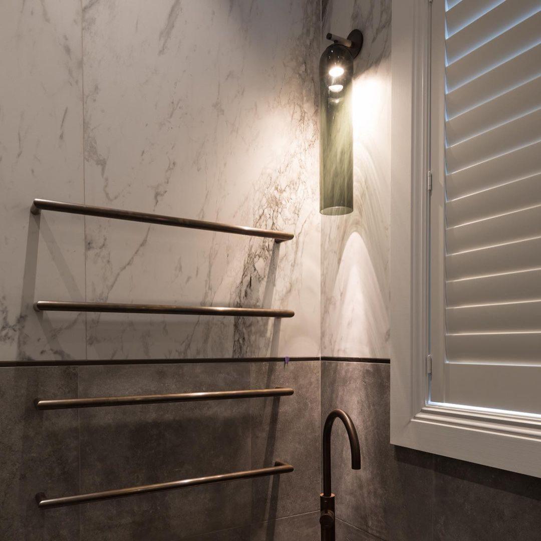 Cylindrical Wall Sconce, Aria Glass Shade in 3 Metal & 7 Glass Finishes