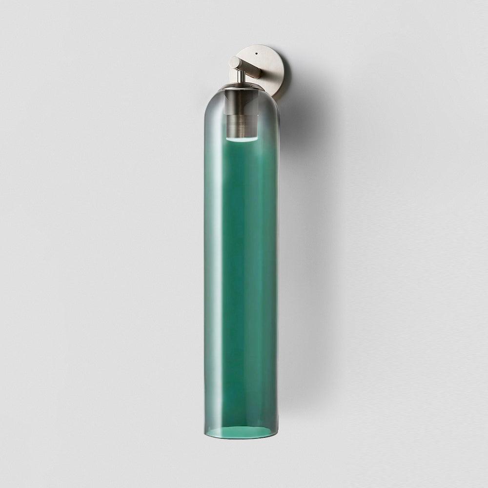 Cylindrical Wall Sconce, Aria Glass Shade in 3 Metal & 7 Glass Finishes