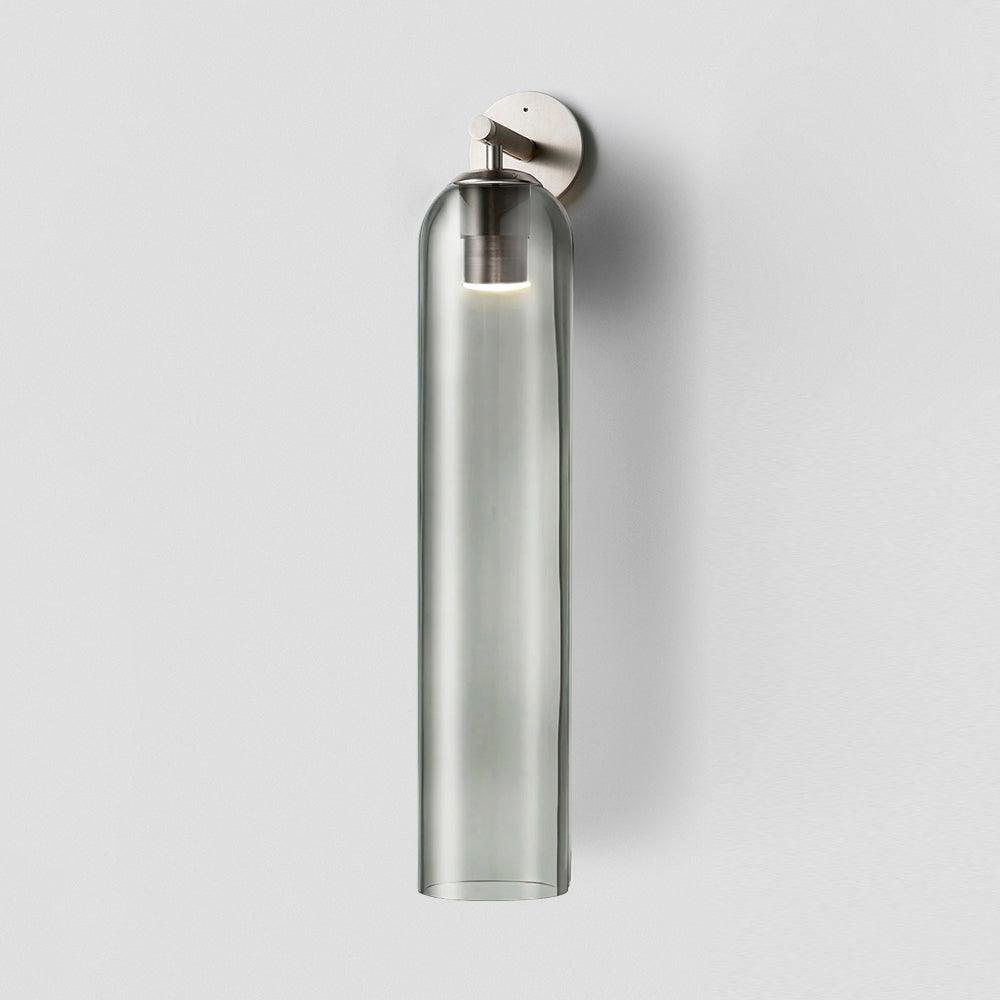 Cylindrical Wall Sconce, Aria Glass Shade in 3 Metal & 7 Glass Finishes