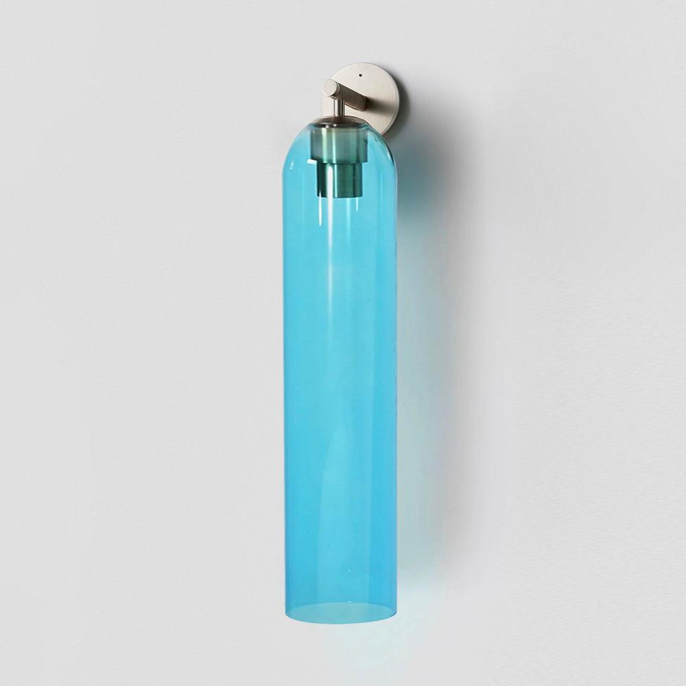 Cylindrical Wall Sconce, Aria Glass Shade in 3 Metal & 7 Glass Finishes