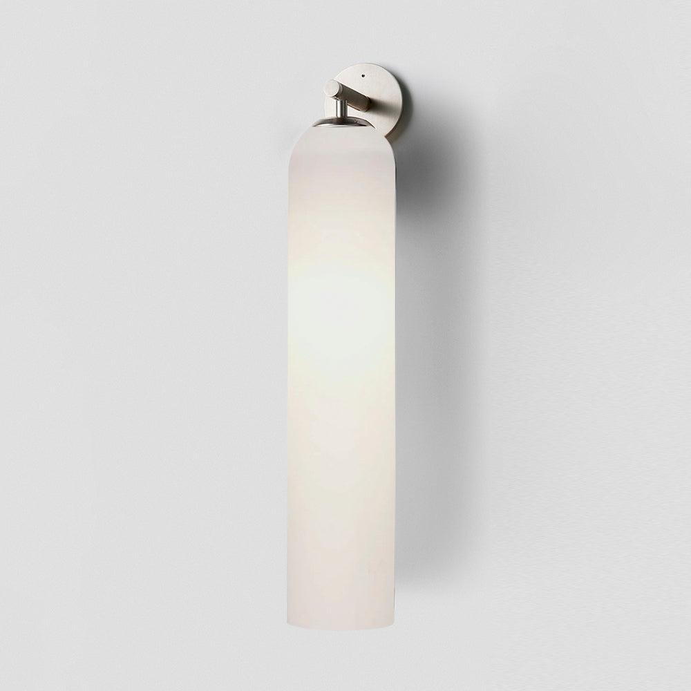 Cylindrical Wall Sconce, Aria Glass Shade in 3 Metal & 7 Glass Finishes