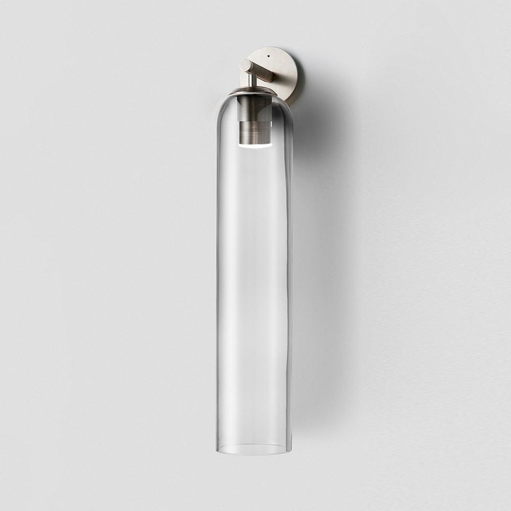 Cylindrical Wall Sconce, Aria Glass Shade in 3 Metal & 7 Glass Finishes
