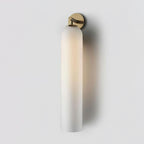 Cylindrical Wall Sconce, Aria Glass Shade in 3 Metal & 7 Glass Finishes