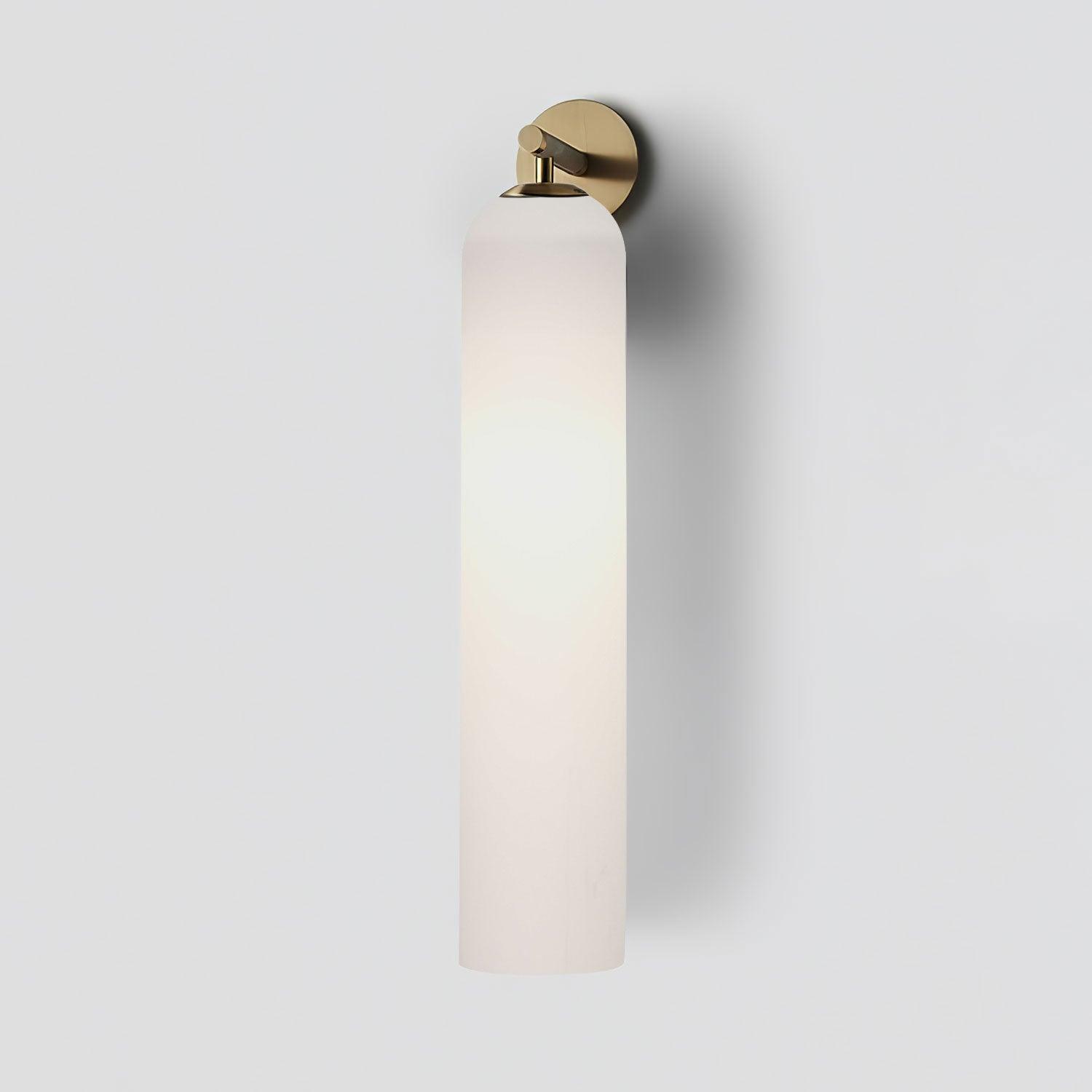 Cylindrical Wall Sconce, Aria Glass Shade in 3 Metal & 7 Glass Finishes