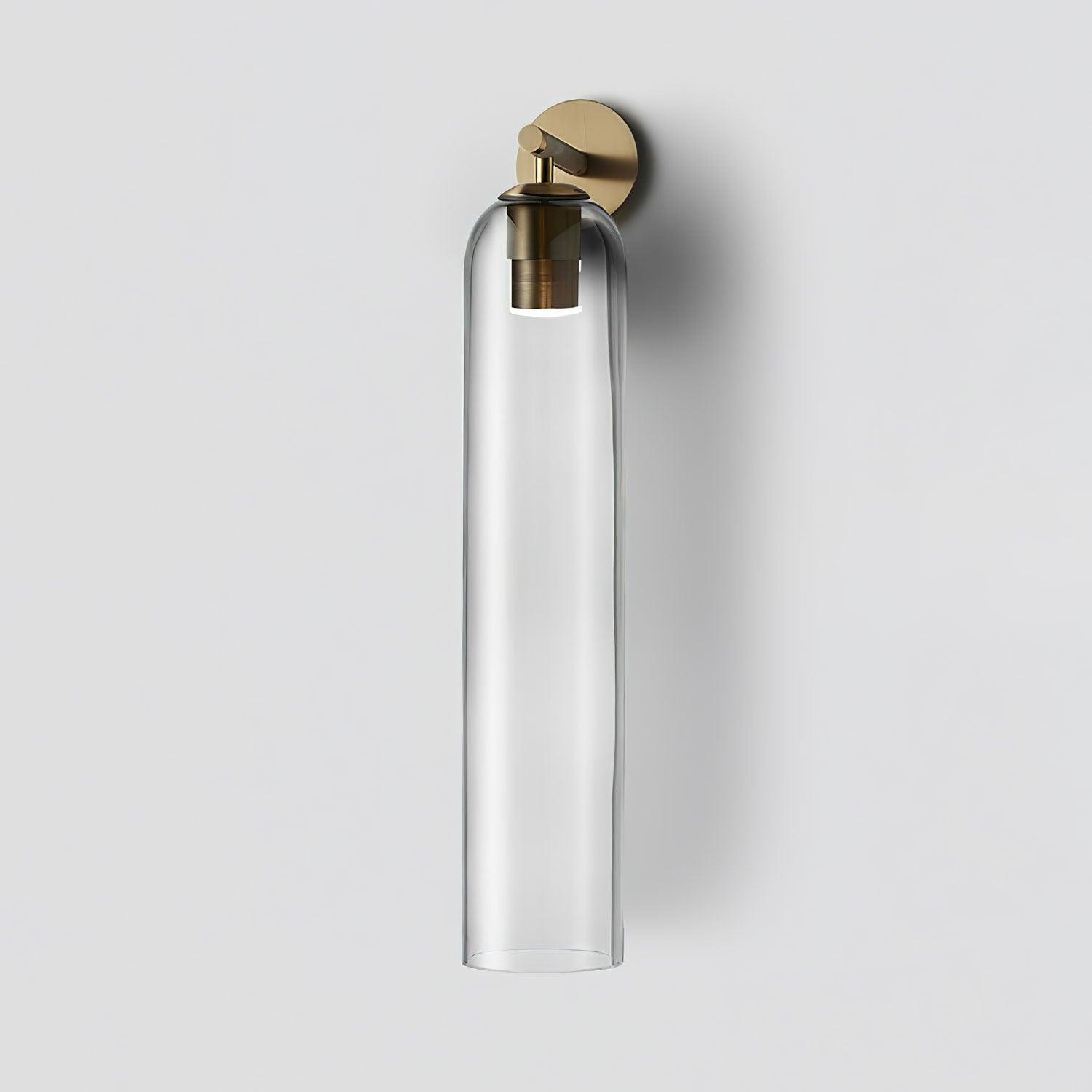 Cylindrical Wall Sconce, Aria Glass Shade in 3 Metal & 7 Glass Finishes