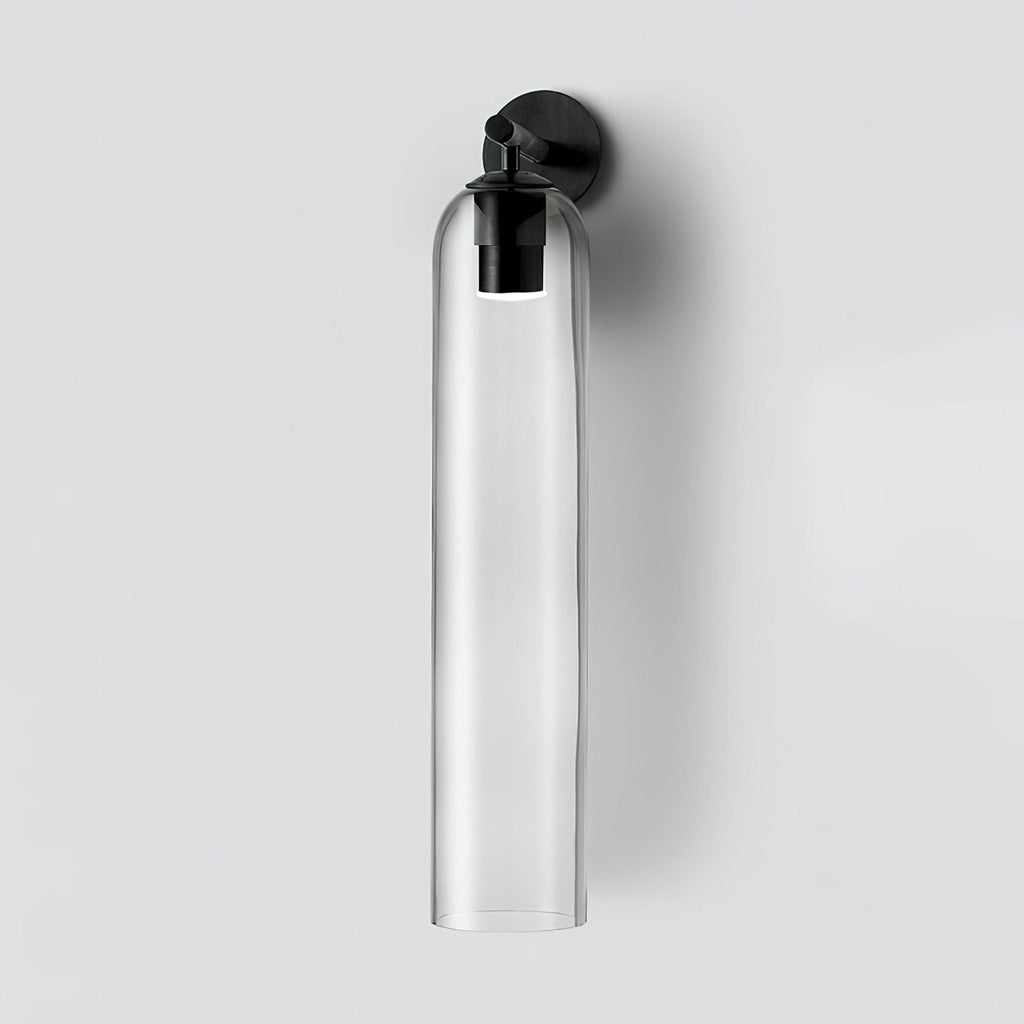 Cylindrical Wall Sconce, Aria Glass Shade in 3 Metal & 7 Glass Finishes