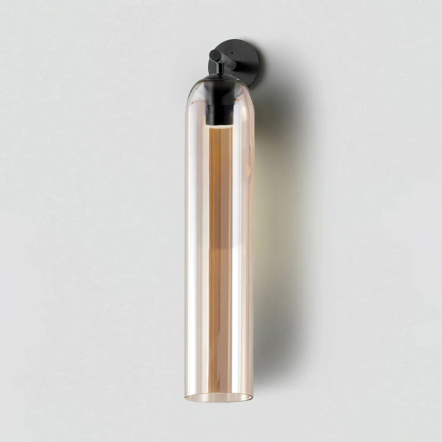 Cylindrical Wall Sconce, Aria Glass Shade in 3 Metal & 7 Glass Finishes