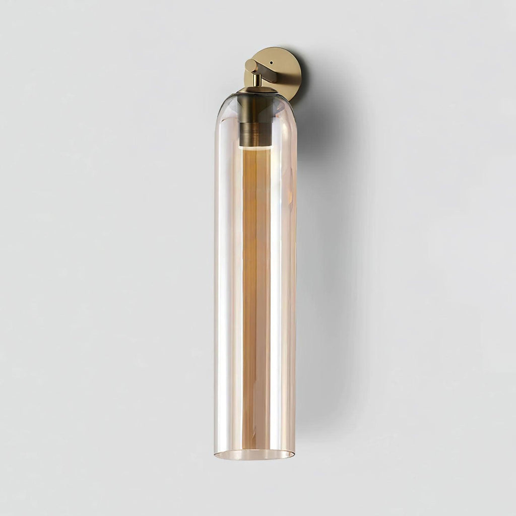 Cylindrical Wall Sconce, Aria Glass Shade in 3 Metal & 7 Glass Finishes