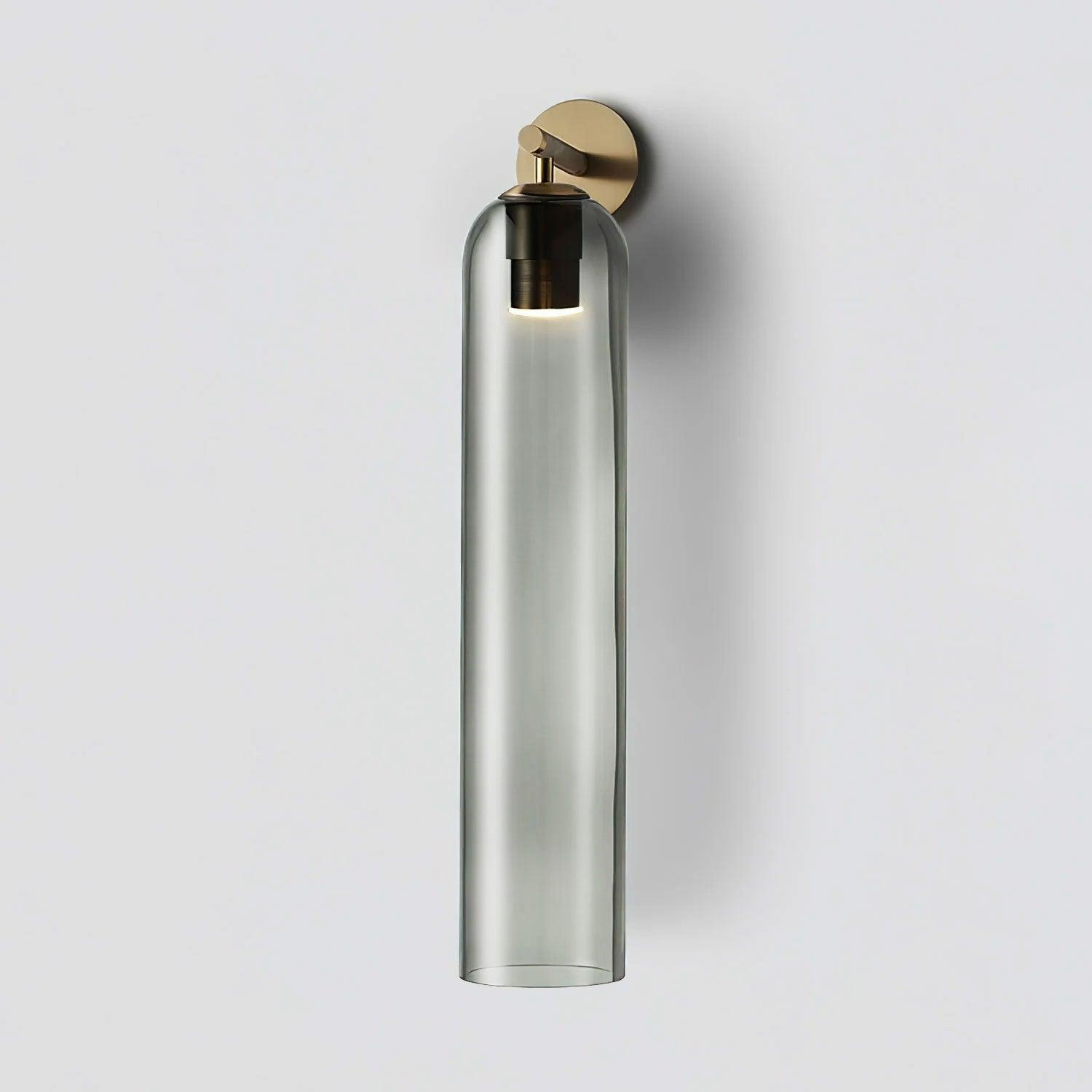 Cylindrical Wall Sconce, Aria Glass Shade in 3 Metal & 7 Glass Finishes