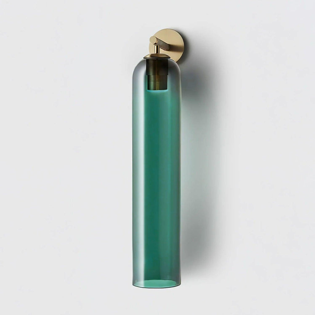 Cylindrical Wall Sconce, Aria Glass Shade in 3 Metal & 7 Glass Finishes