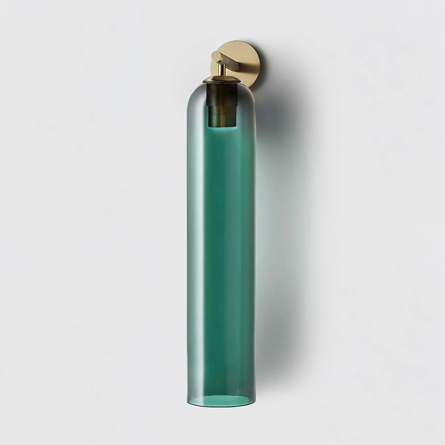 Cylindrical Wall Sconce, Aria Glass Shade in 3 Metal & 7 Glass Finishes