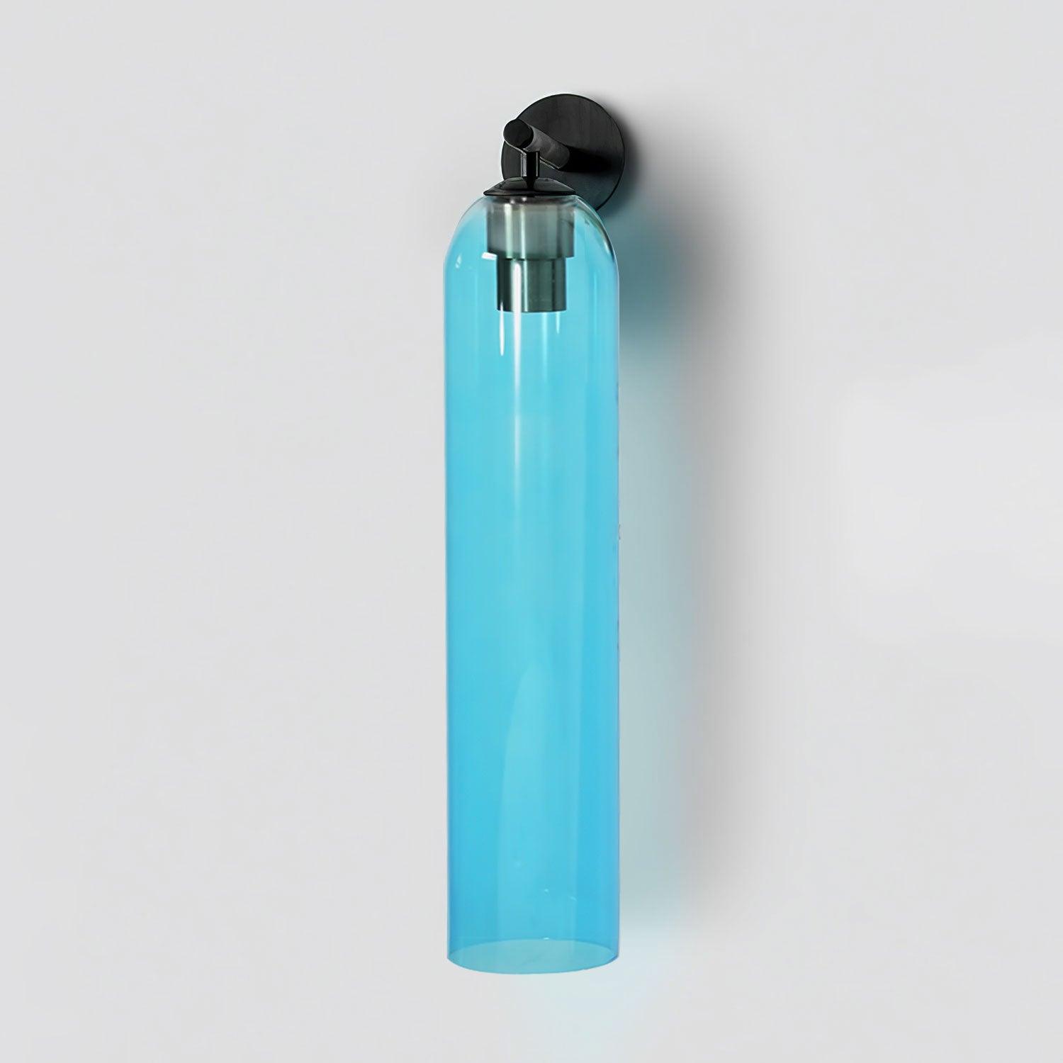 Cylindrical Wall Sconce, Aria Glass Shade in 3 Metal & 7 Glass Finishes