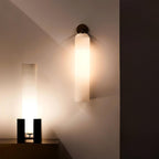 Cylindrical Wall Sconce, Aria Glass Shade in 3 Metal & 7 Glass Finishes