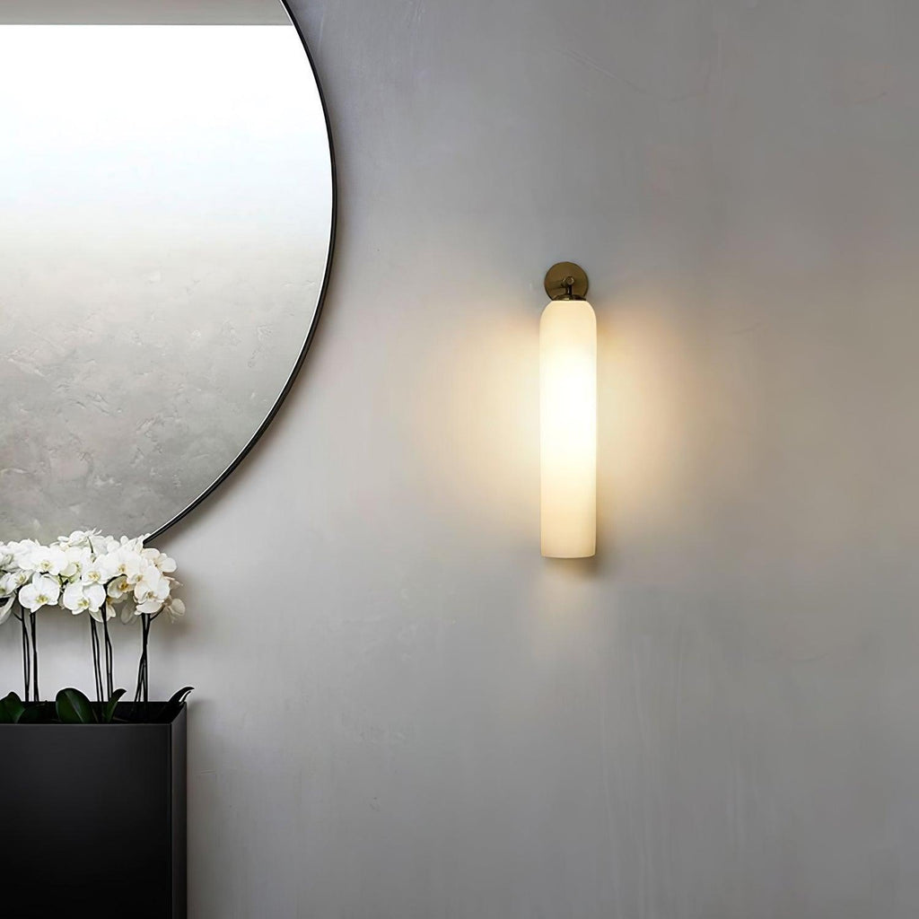 Væglampe, mundblæst kunstglas, GU10 LED, dæmpbar, dobbelmontering