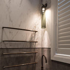 Væglampe, mundblæst kunstglas, GU10 LED, dæmpbar, dobbelmontering
