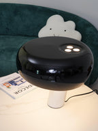 Nucleus Table Lamp, Glazed Metal Shade, Carrara Marble Base, E27