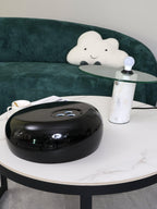Nucleus Table Lamp, Glazed Metal Shade, Carrara Marble Base, E27