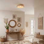 Pleated wave fabric ceiling light with folded fabric shade