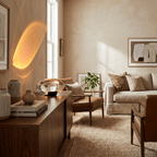 Crystal table lamp with chrome base and clear glowing glass shade