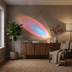 Crystal glass table lamp detail showing smooth oval stone shape