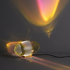 Bordlampe, Atman krystalklar glas oval, kromfod, integreret LED