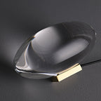 Bordlampe, Atman krystalklar glas oval, kromfod, integreret LED