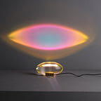 Bordlampe, Atman krystalklar glas oval, kromfod, integreret LED
