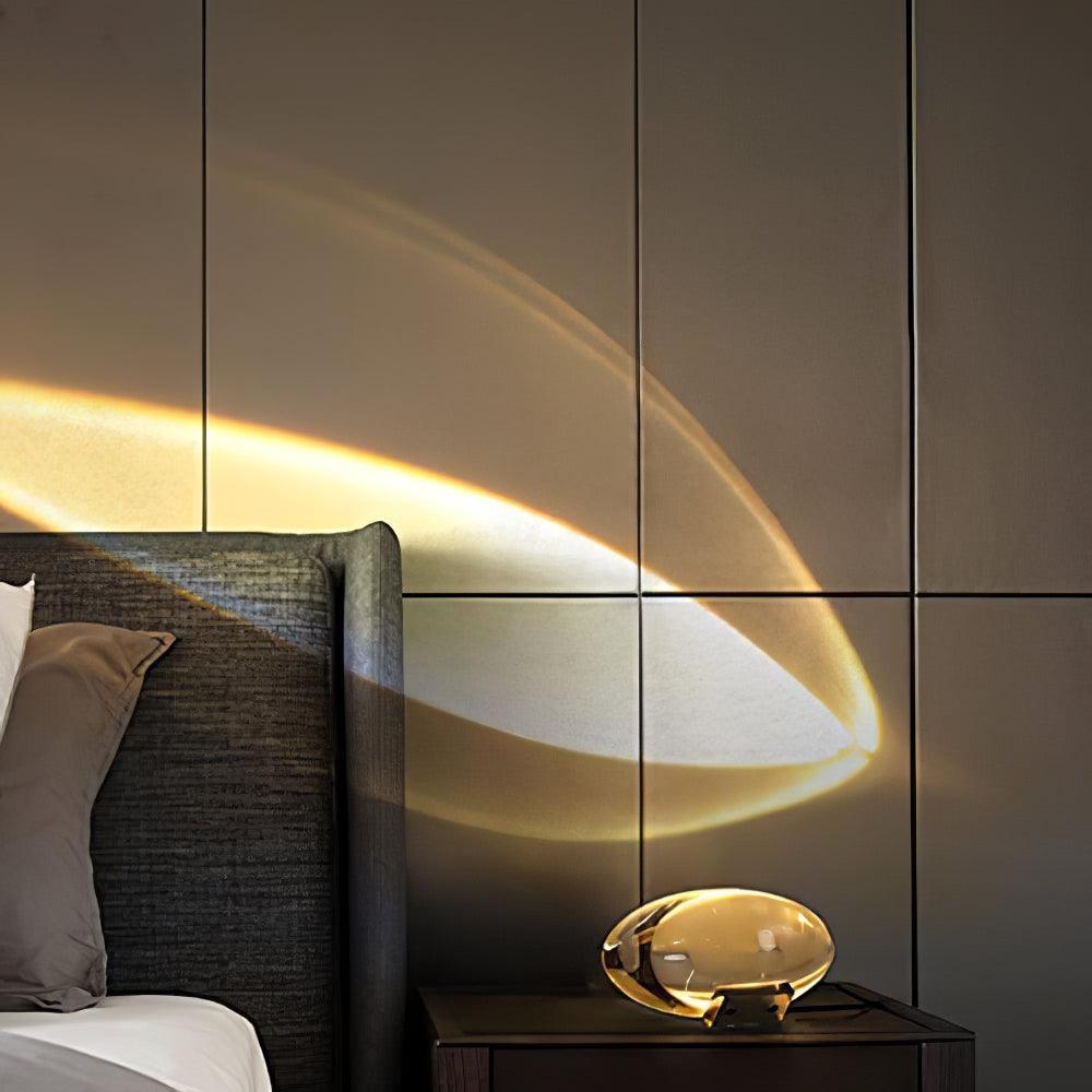Bordlampe, Atman krystalklar glas oval, kromfod, integreret LED