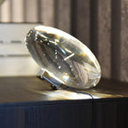 Bordlampe, Atman krystalklar glas oval, kromfod, integreret LED