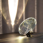 Bordlampe, Atman krystalklar glas oval, kromfod, integreret LED