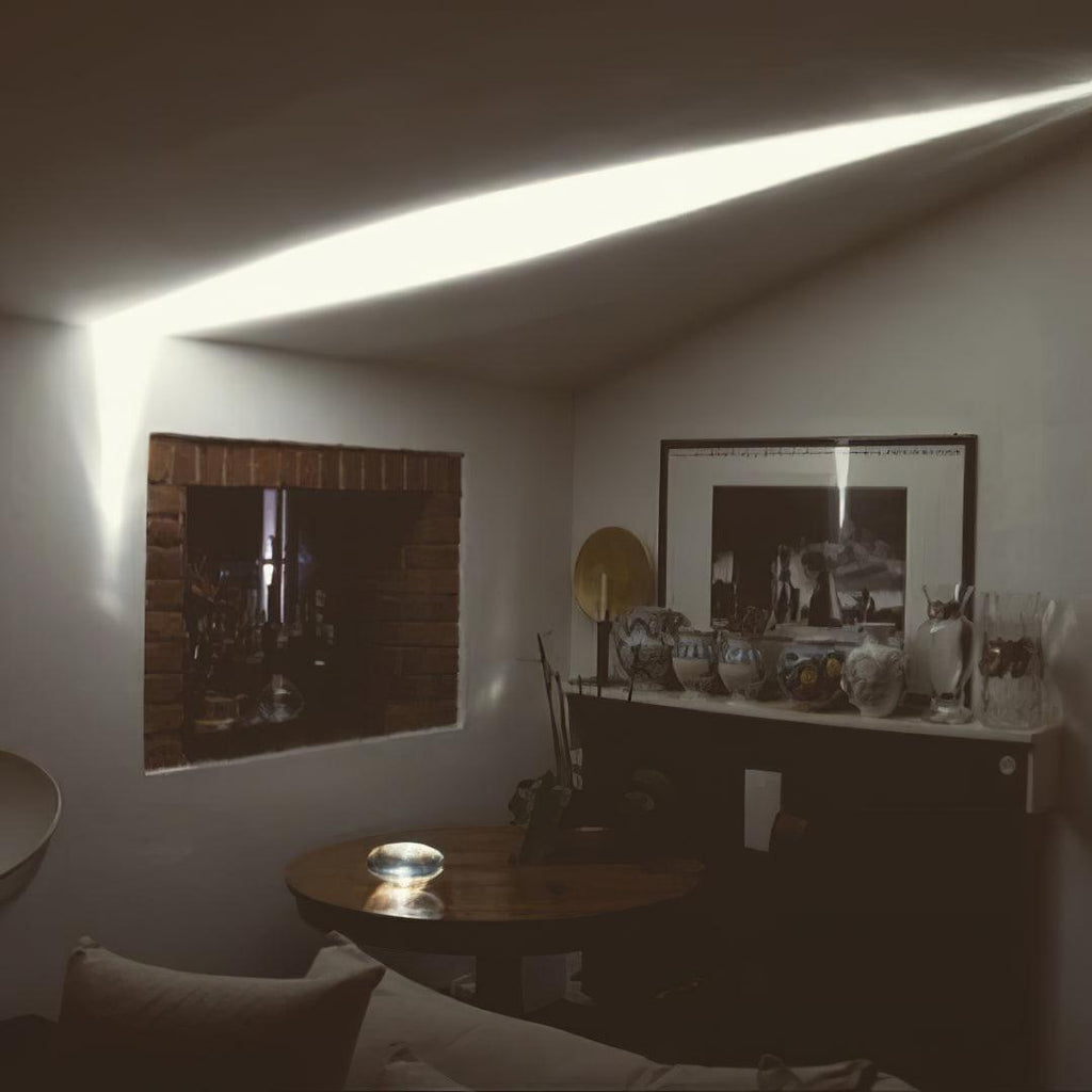 Bordlampe, Atman krystalklar glas oval, kromfod, integreret LED