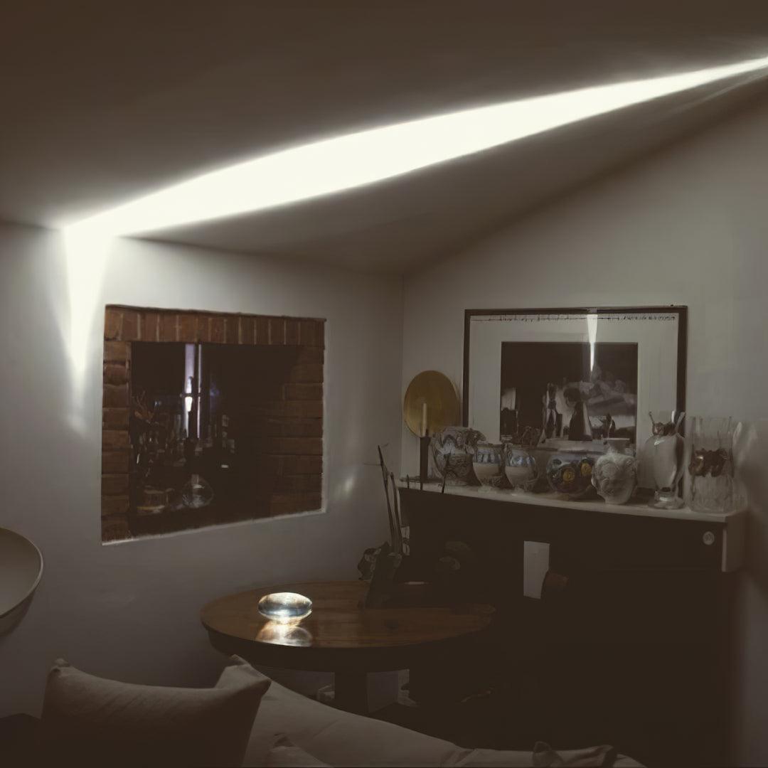 Bordlampe, Atman krystalklar glas oval, kromfod, integreret LED