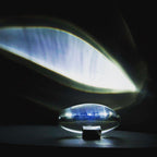 Bordlampe, Atman krystalklar glas oval, kromfod, integreret LED