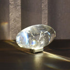 Bordlampe, Atman krystalklar glas oval, kromfod, integreret LED