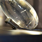 Bordlampe, Atman krystalklar glas oval, kromfod, integreret LED