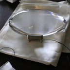 Bordlampe, Atman krystalklar glas oval, kromfod, integreret LED